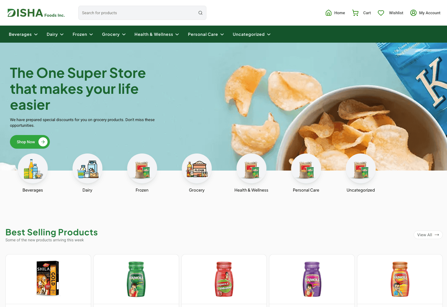 Screenshot of the Foods Inc project interface